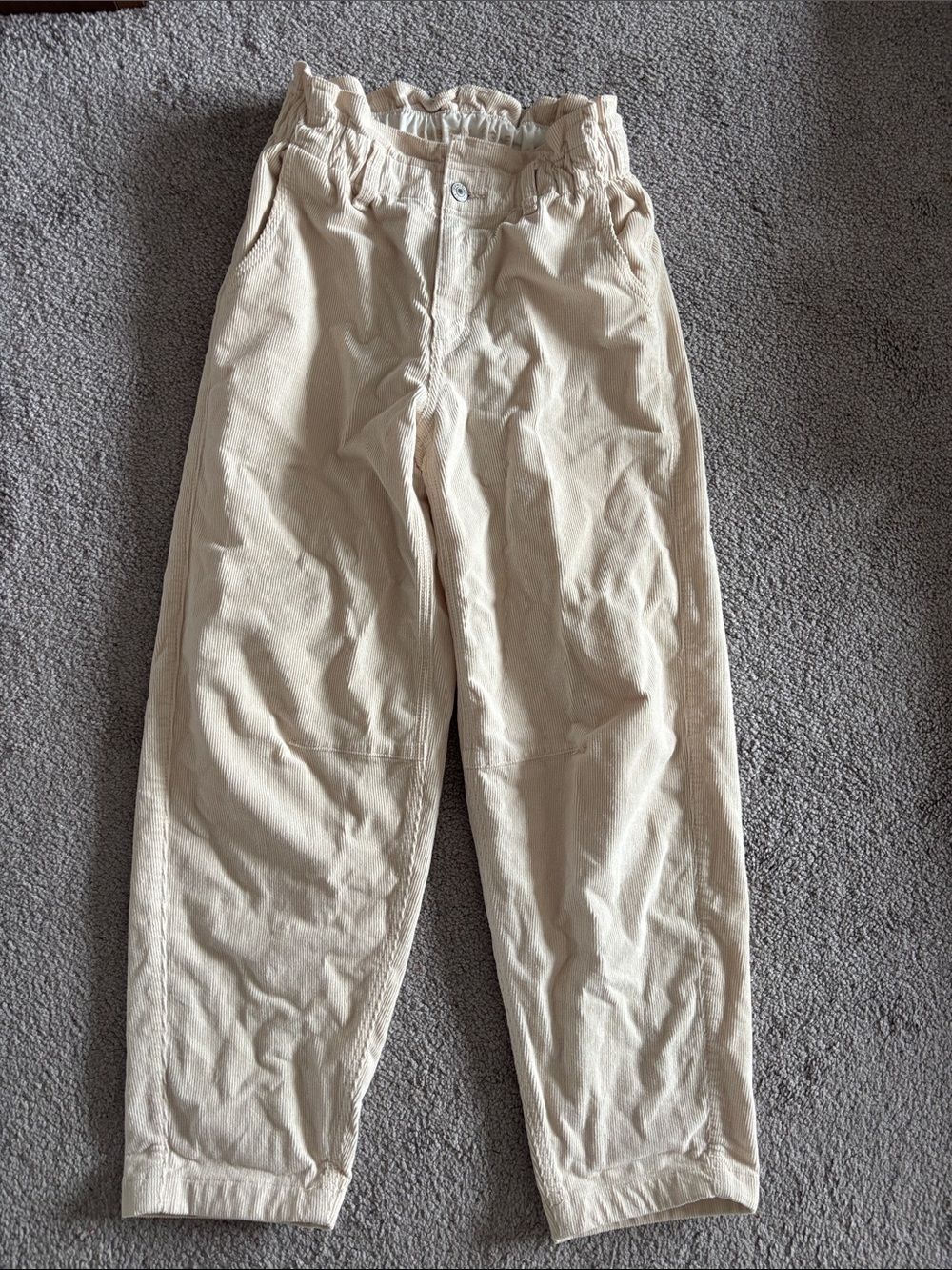 American Eagle women’s Casual Elastic-Waist Cream Pants